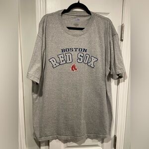 CSA Size XL Boston Red Sox Logo Graphic Tee Gray Crew Neck Cotton Baseball